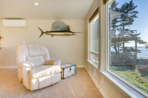 Sit and watch for whales with a Marlin keeping you company.