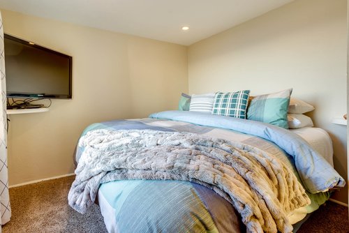 Enjoy the comfort of the king bed and watch your favorite late night show.