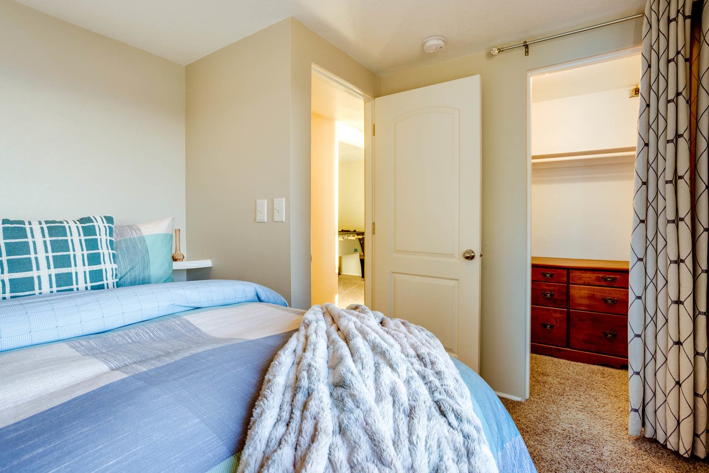 Primary bedroom with king bed.