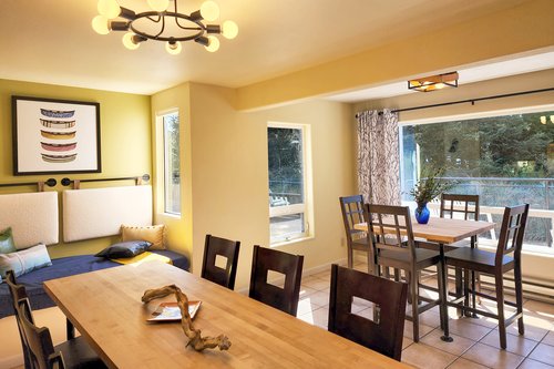 Multiple tables to entertain family and friends.