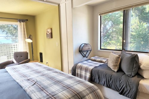 A built in twin bunk is perfect for relaxing or extra sleeping space.