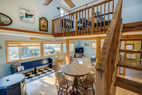 High ceilings, open and airy.