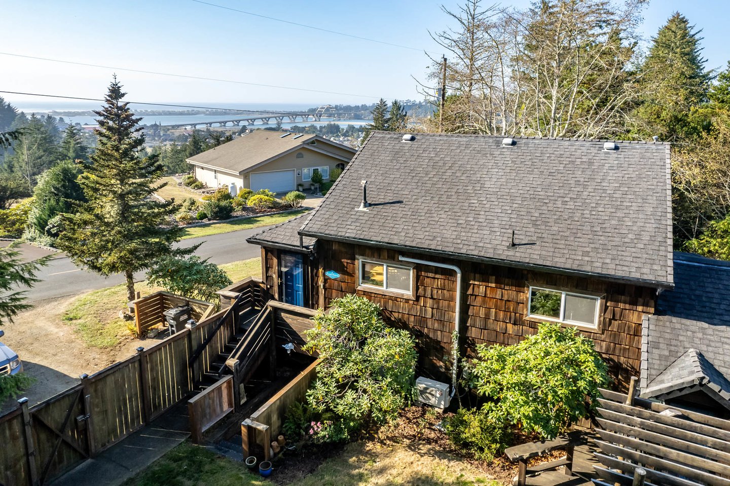 Views of the Alsea Bay Bridge.