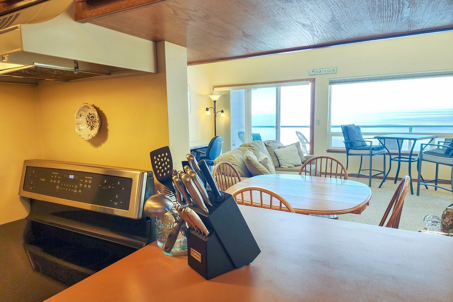 Stay connected with the family with the pass-through from the kitchen.