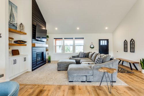Relax in the open and airy great room.