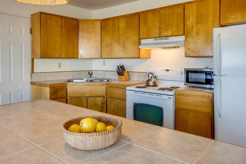 Bright and airy kitchen.