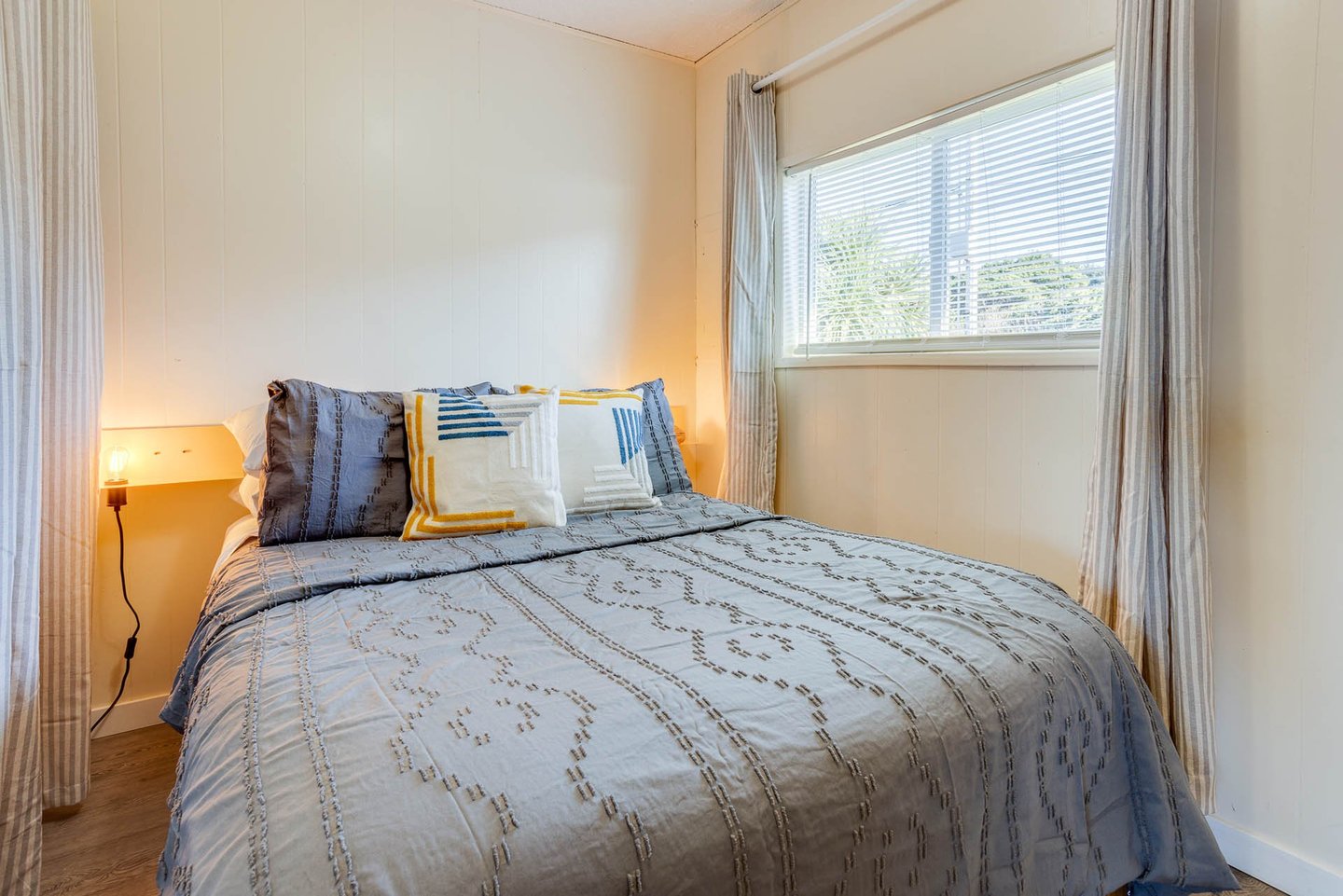 The second  bedroom has a full size bed.