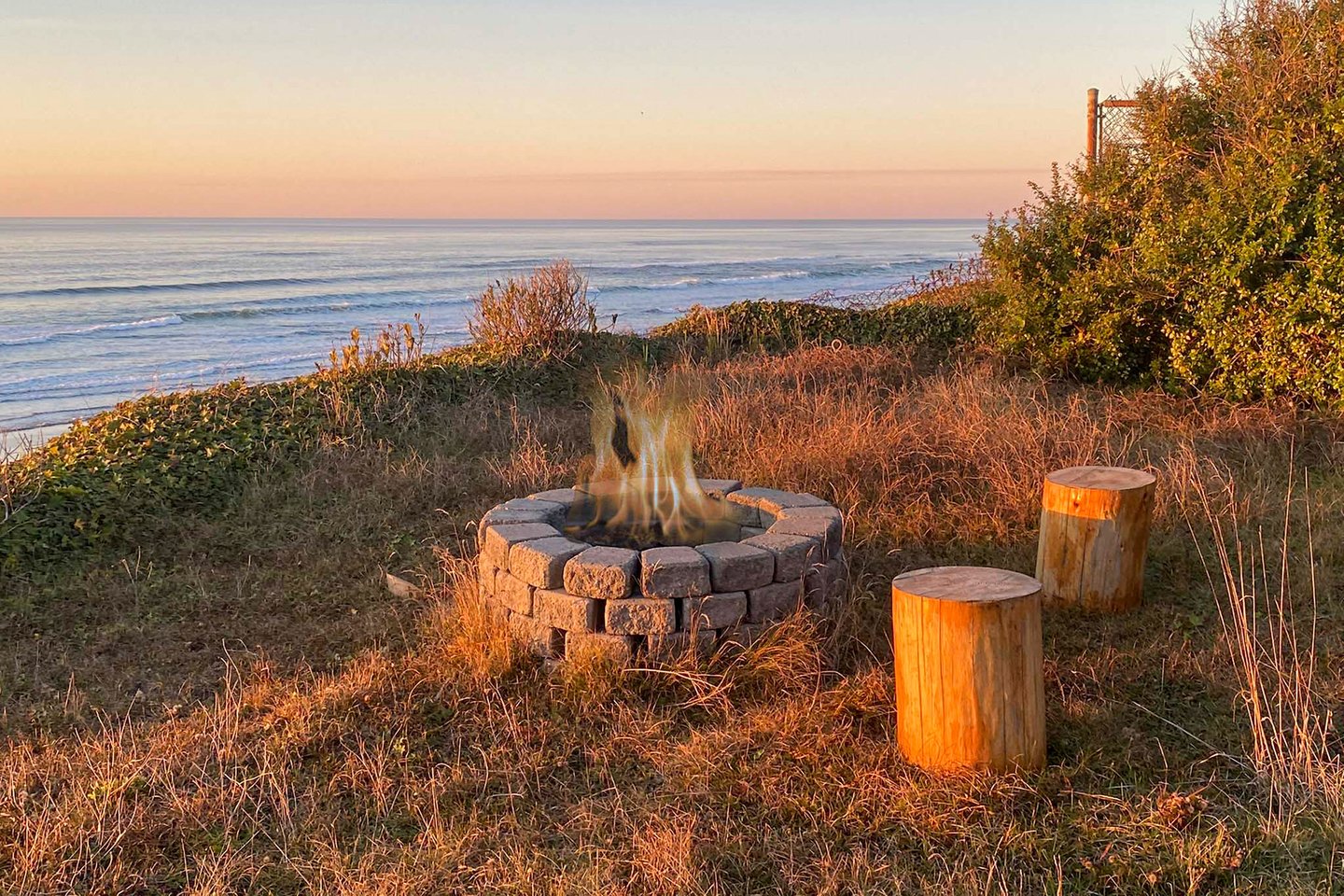 Build a warm fire in the firepit and roast marshmallows.