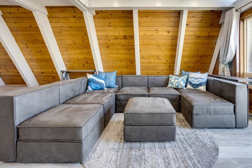 Large sofa for plenty of seating.
