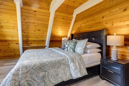 Comfortable bedroom on the main level with a queen bed.