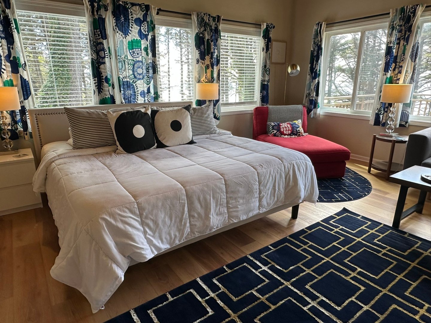 The king bed is the perfect end to a day of exploring.