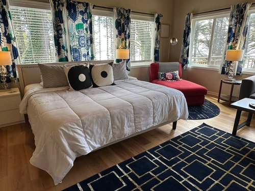 The king bed is the perfect end to a day of exploring.