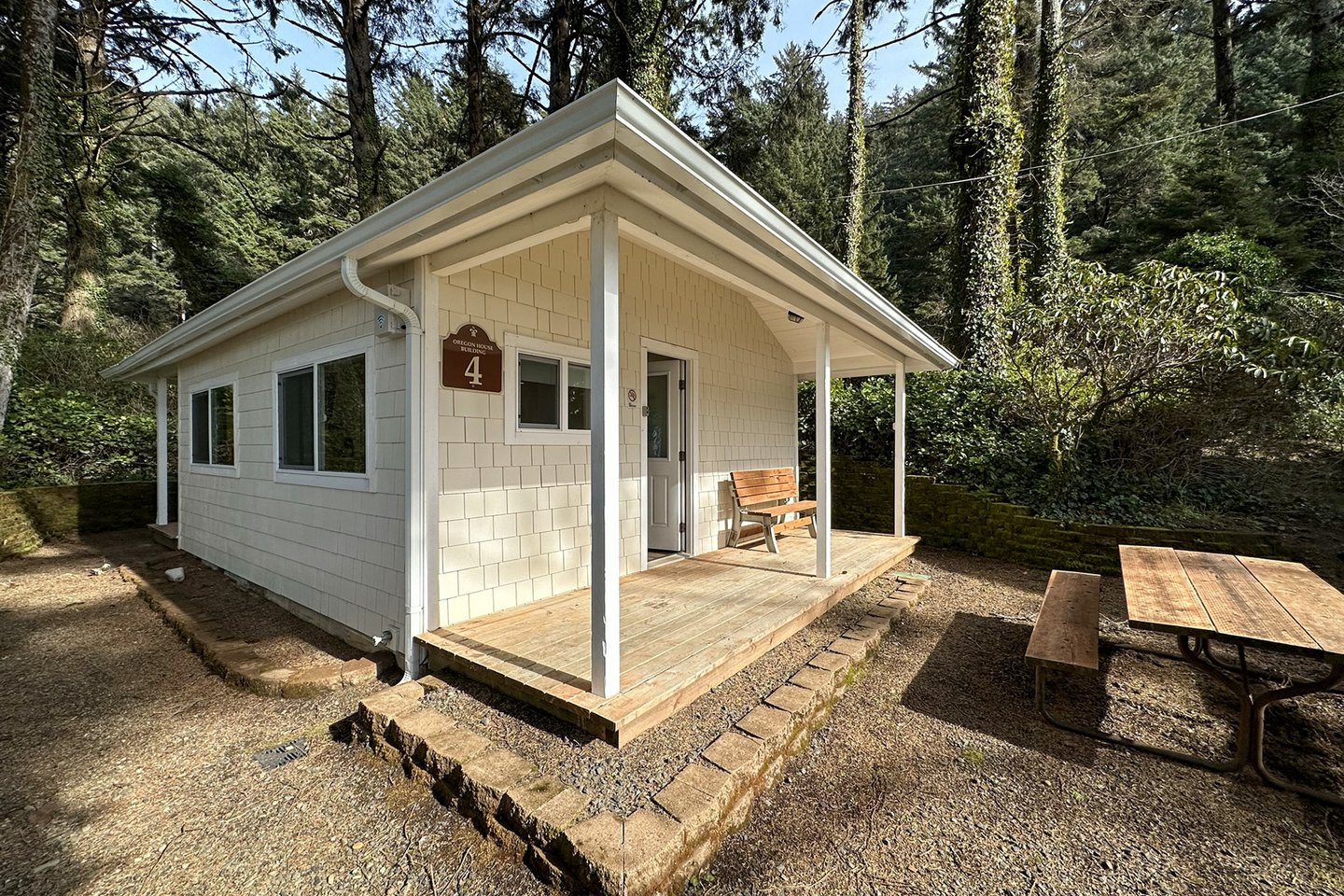Cute cottage stands alone within the Oregon House property.