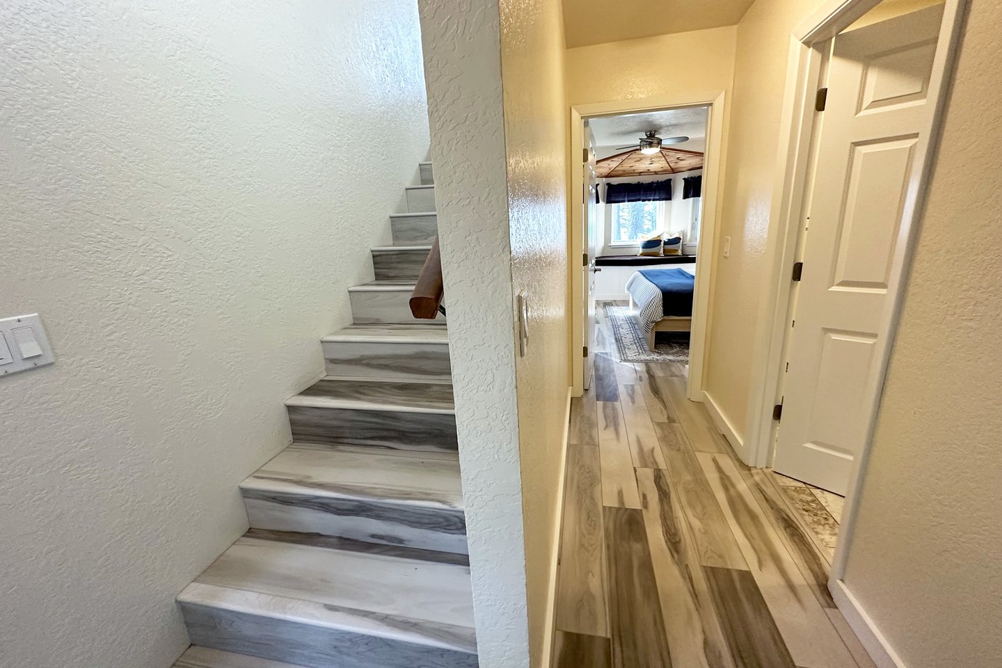 Entry takes you to the bedroom or upstairs living space.