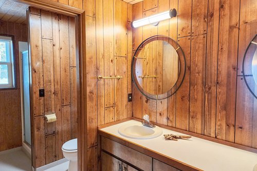 Ensuite bath includes a double vanity and walk in shower.