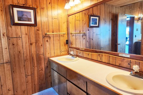 Plenty of space with this double vanity.