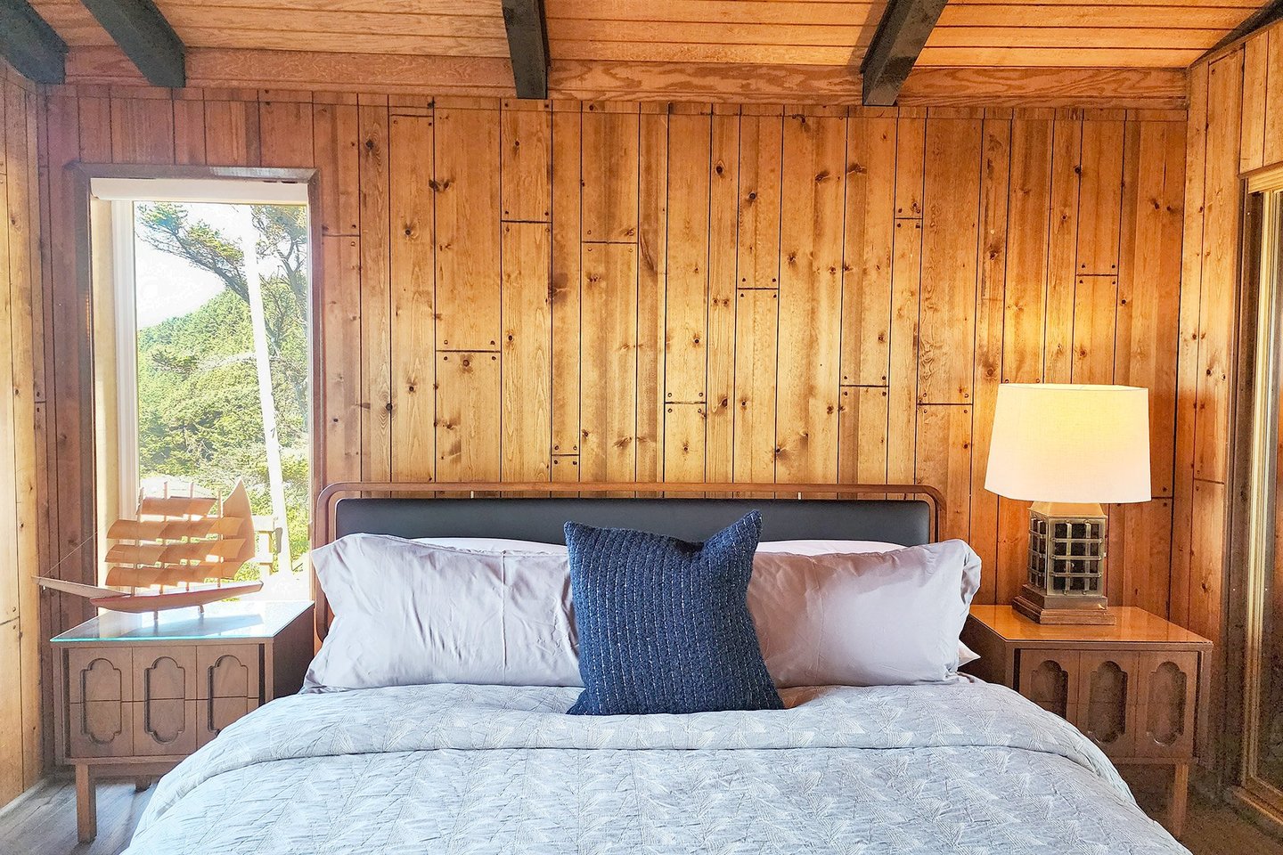Cozy up in the king bed.