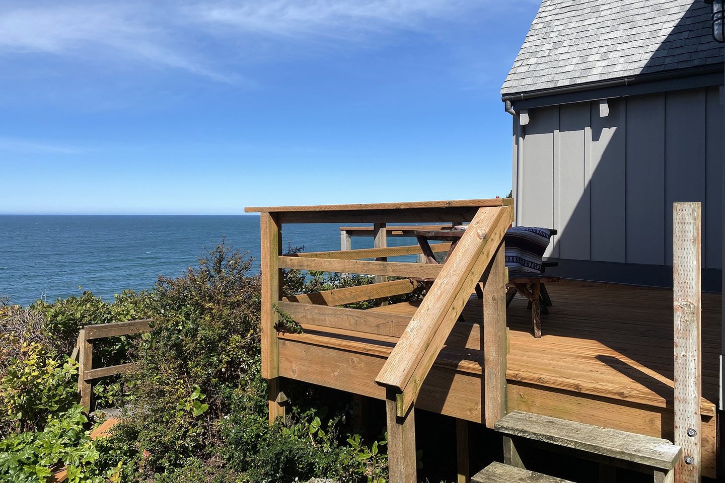 The deck off of one of the bedrooms.