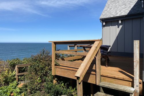 The deck off of one of the bedrooms.