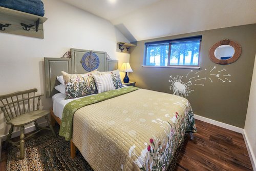 Enjoy the whimsical decor and bay views.