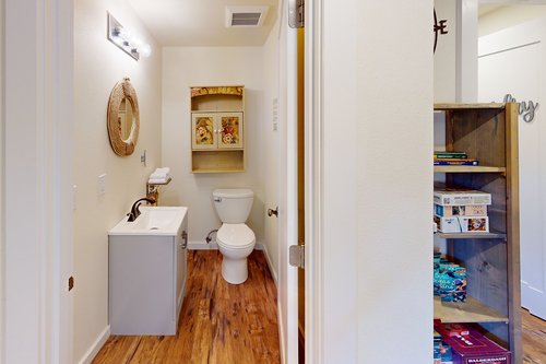Half bath off of the living room.