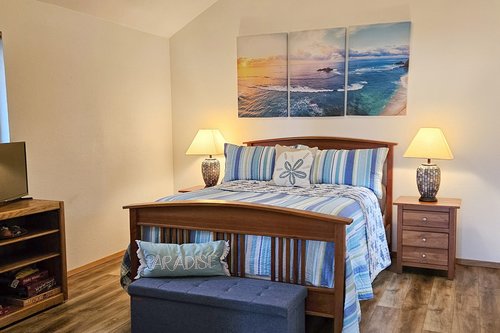 Primary bedroom with queen bed.