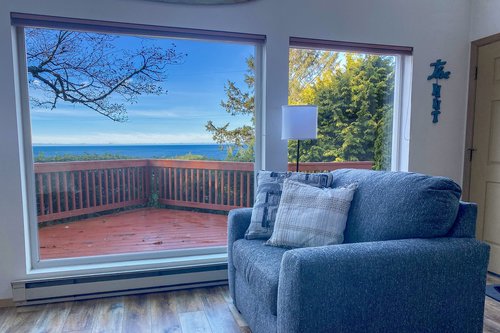 Ocean view from the living room and deck.