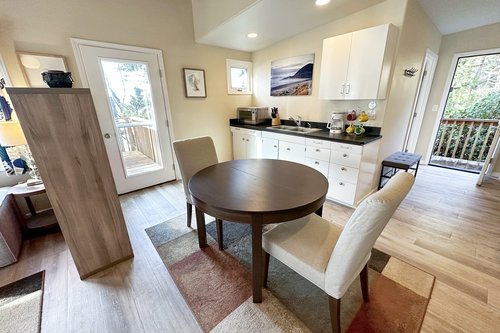 Table for two is perfect for an intimate dinner.