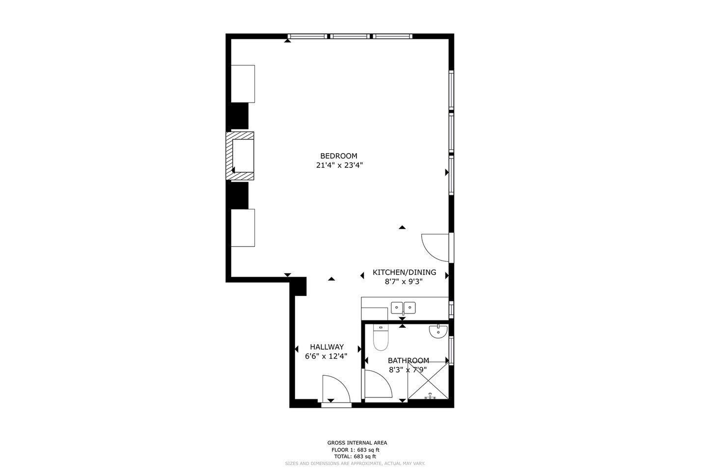 Floor plan for upper level studio