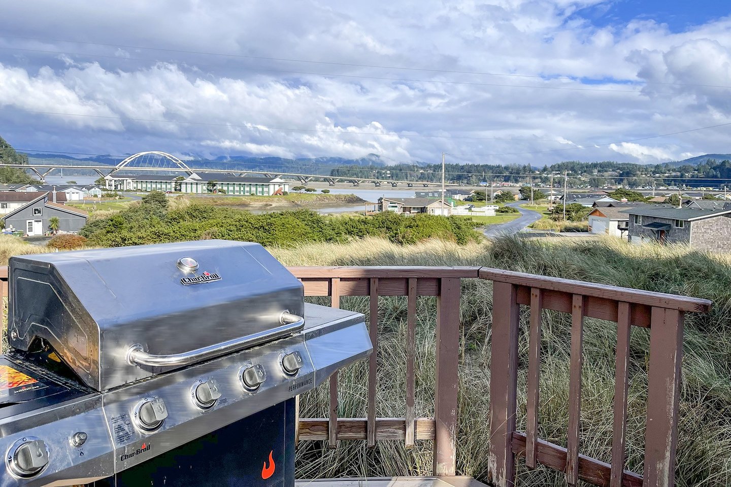 Grill up your favorites while enjoying the view of the Alsea Bay Bridge.