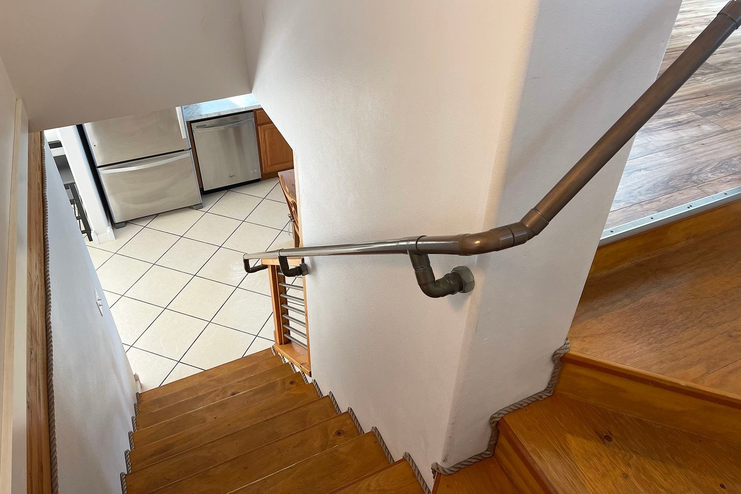 Upstairs is the loft bedroom.