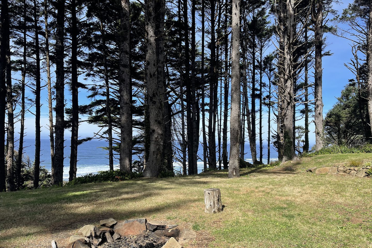 Sit at the firepit and view the ocean or the stars at night.
