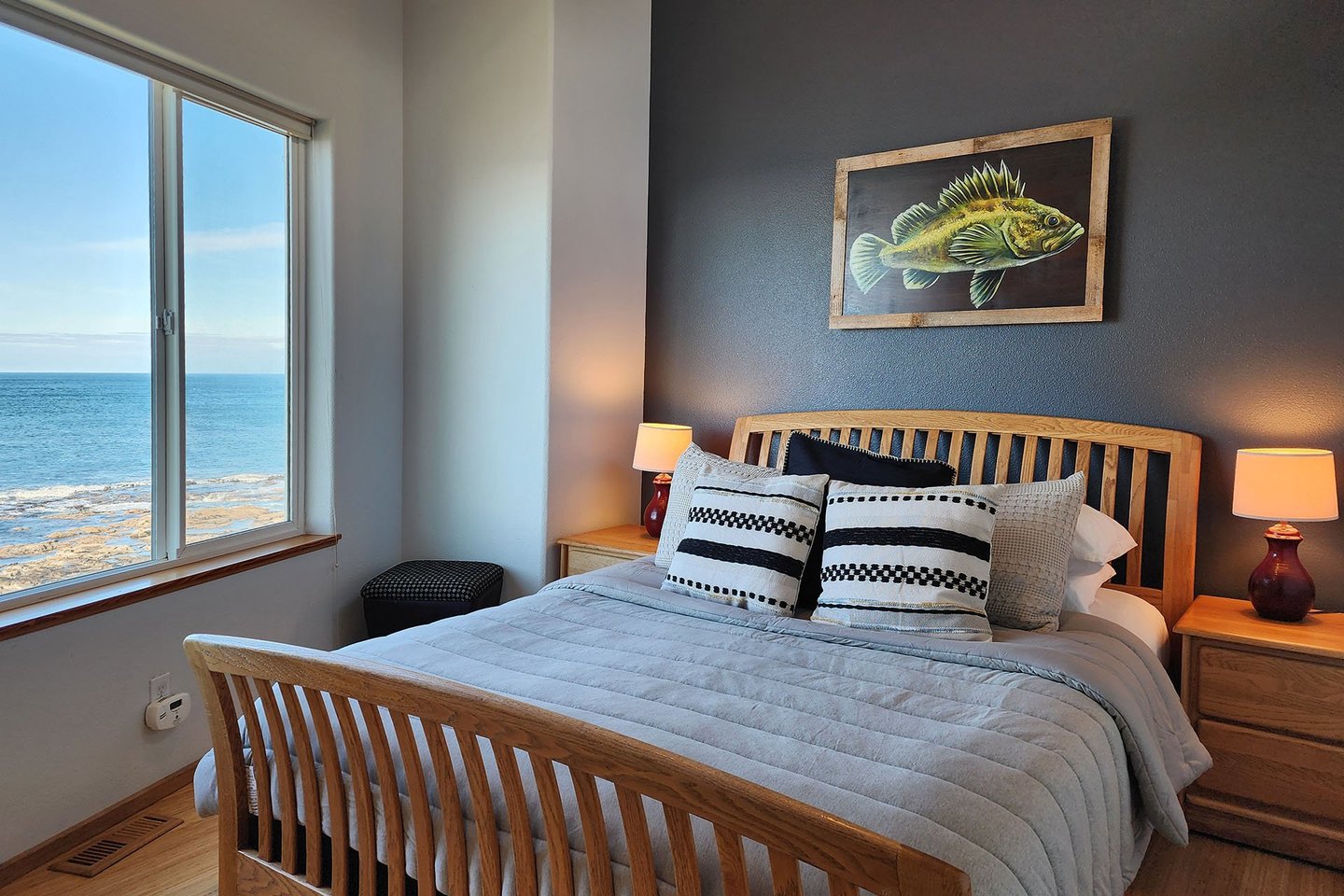 Second bedroom with view and queen bed.
