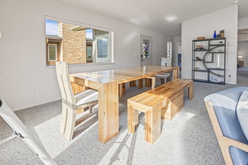 Family board games are perfect at this large dining table.