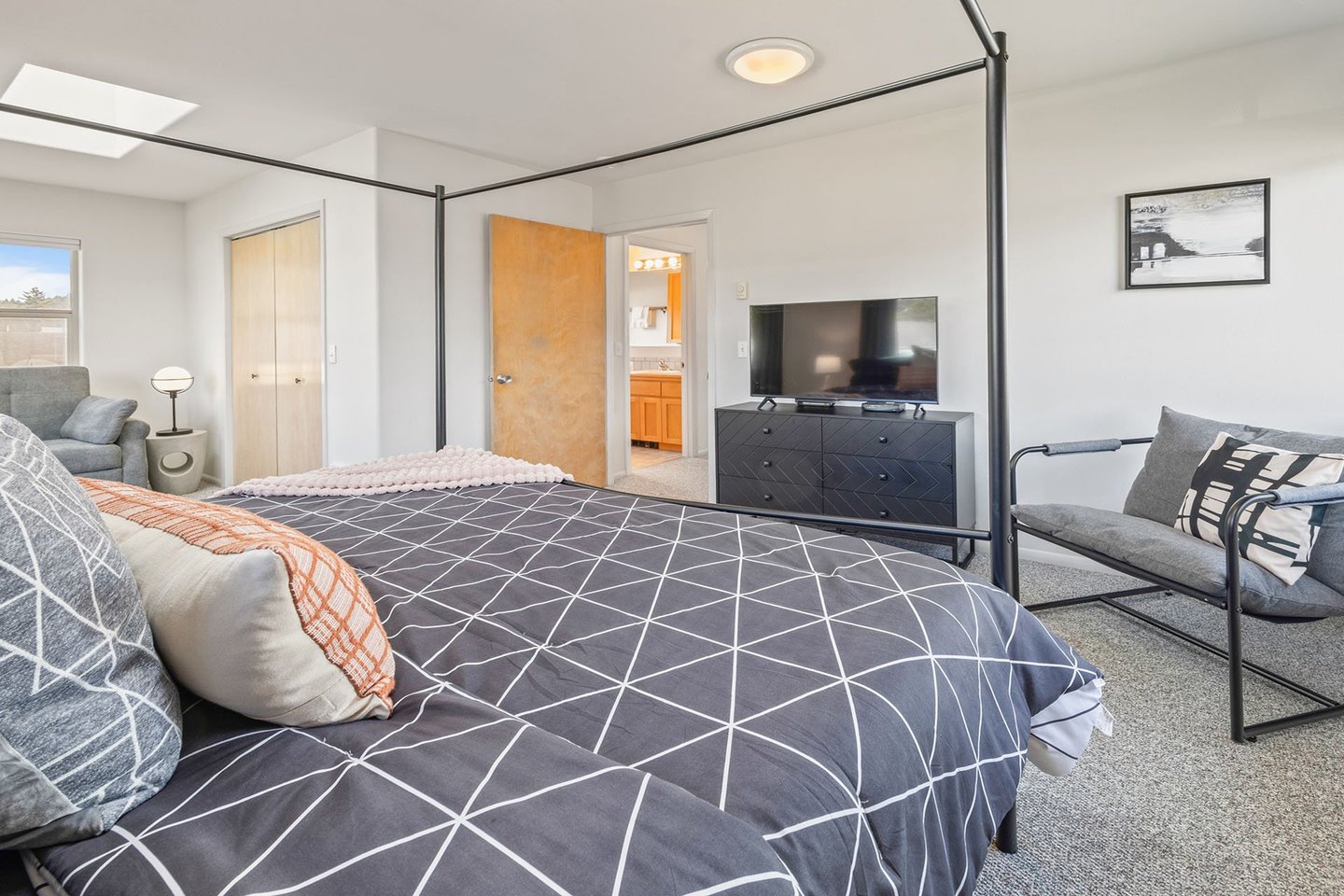 Cozy up after a day of exploring and watch late night TV.