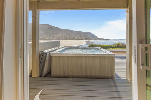 Walk right out to the hot tub.
