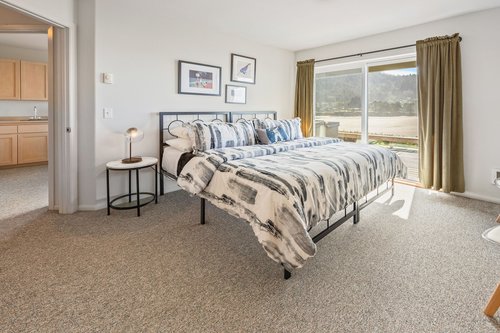 Bright and airy with views of the ocean.