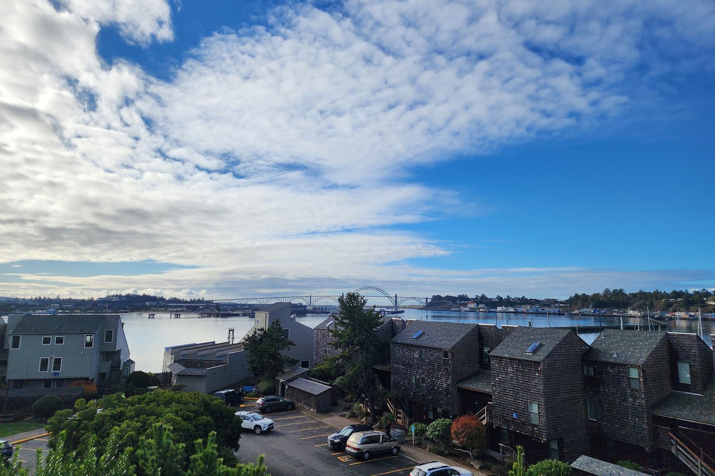 View of the Yaquina Bay Bridge from your private deck.