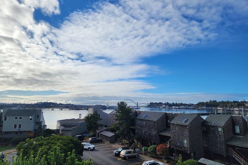 View of the Yaquina Bay Bridge from your private deck.