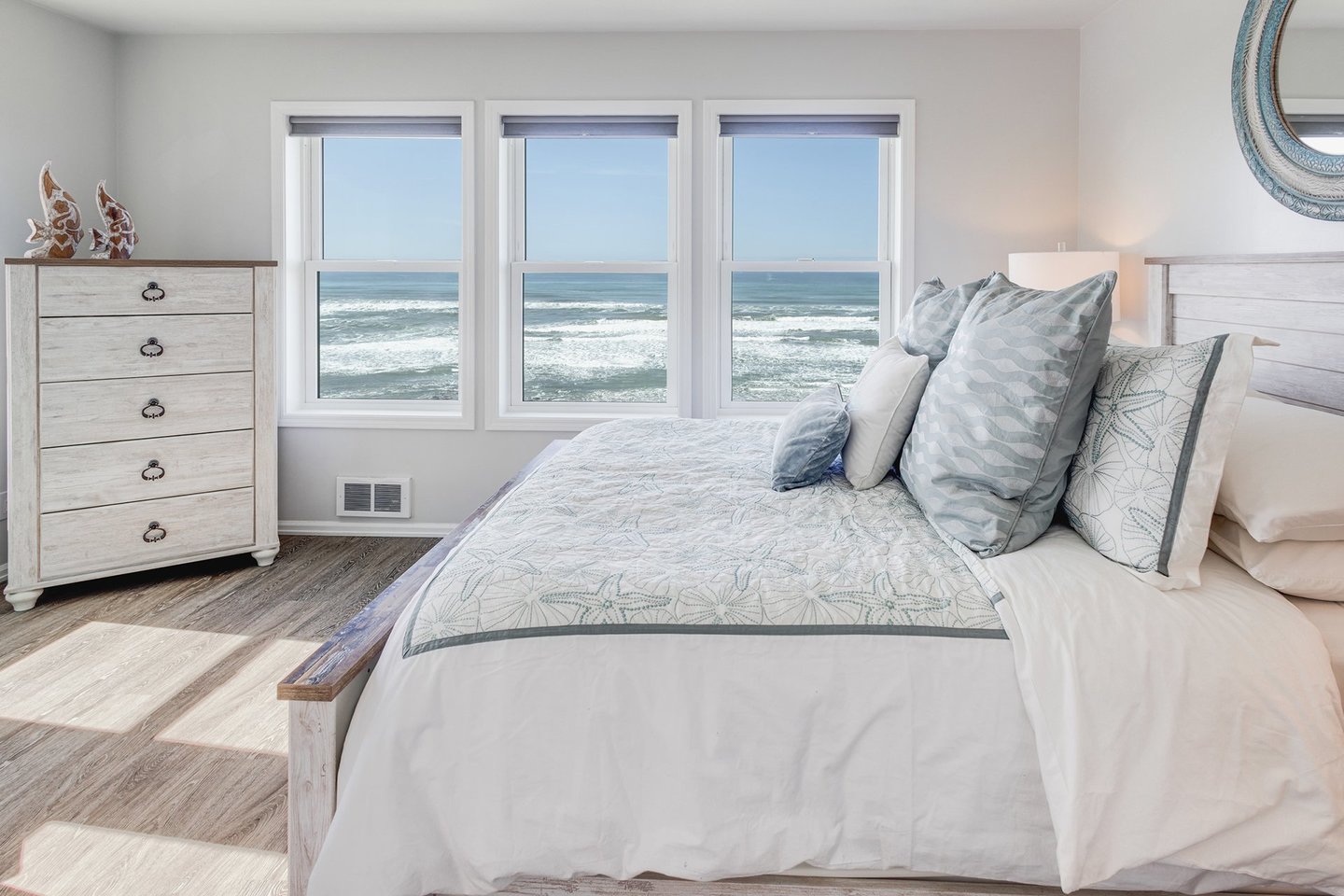 The third bedroom on the upper floor has spectacular ocean views!
