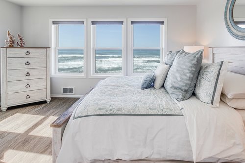 The third bedroom on the upper floor has spectacular ocean views!