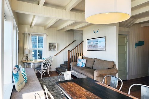 Open concept living and dining room.