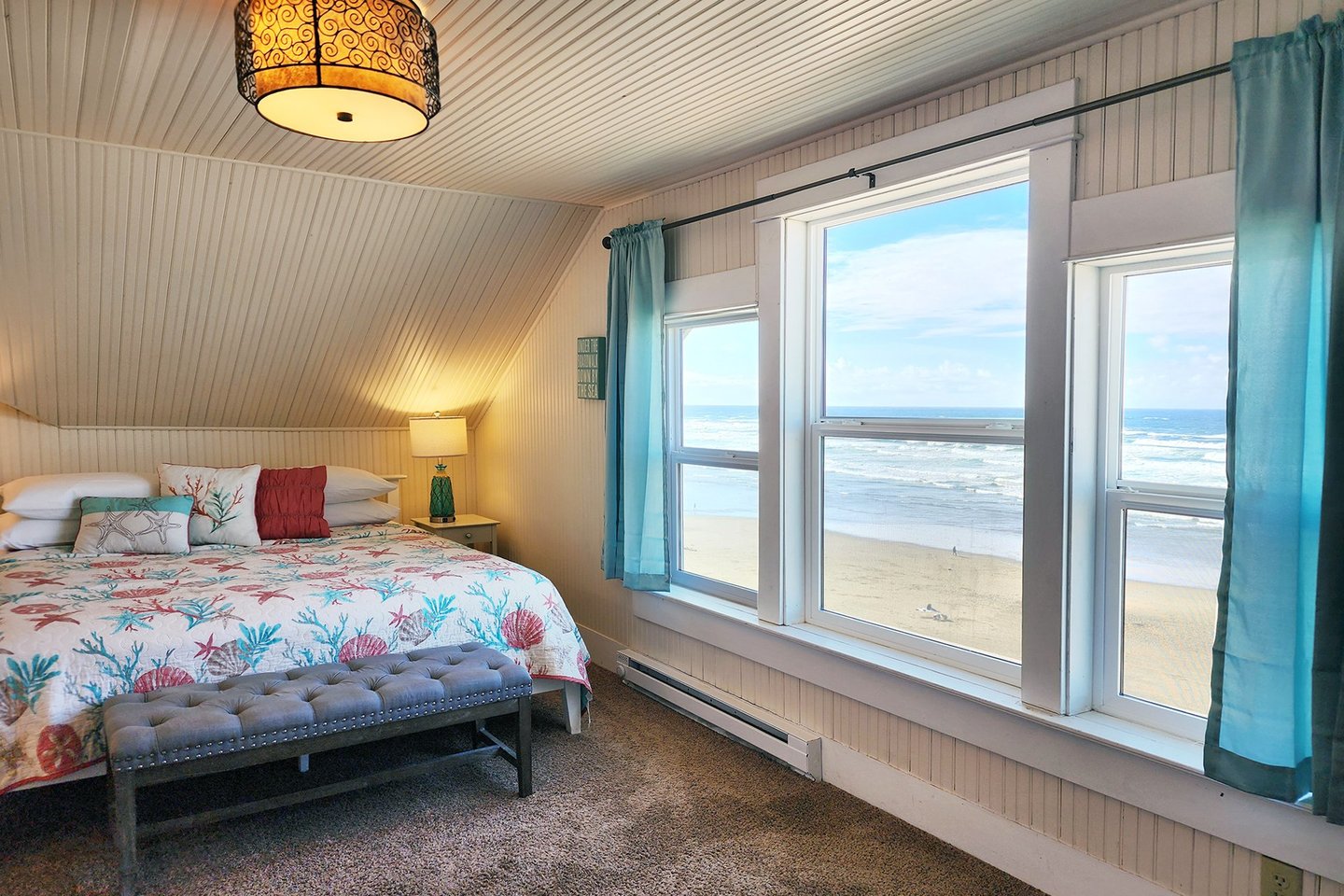 Main bedroom with a king bed has the most beautiful views!