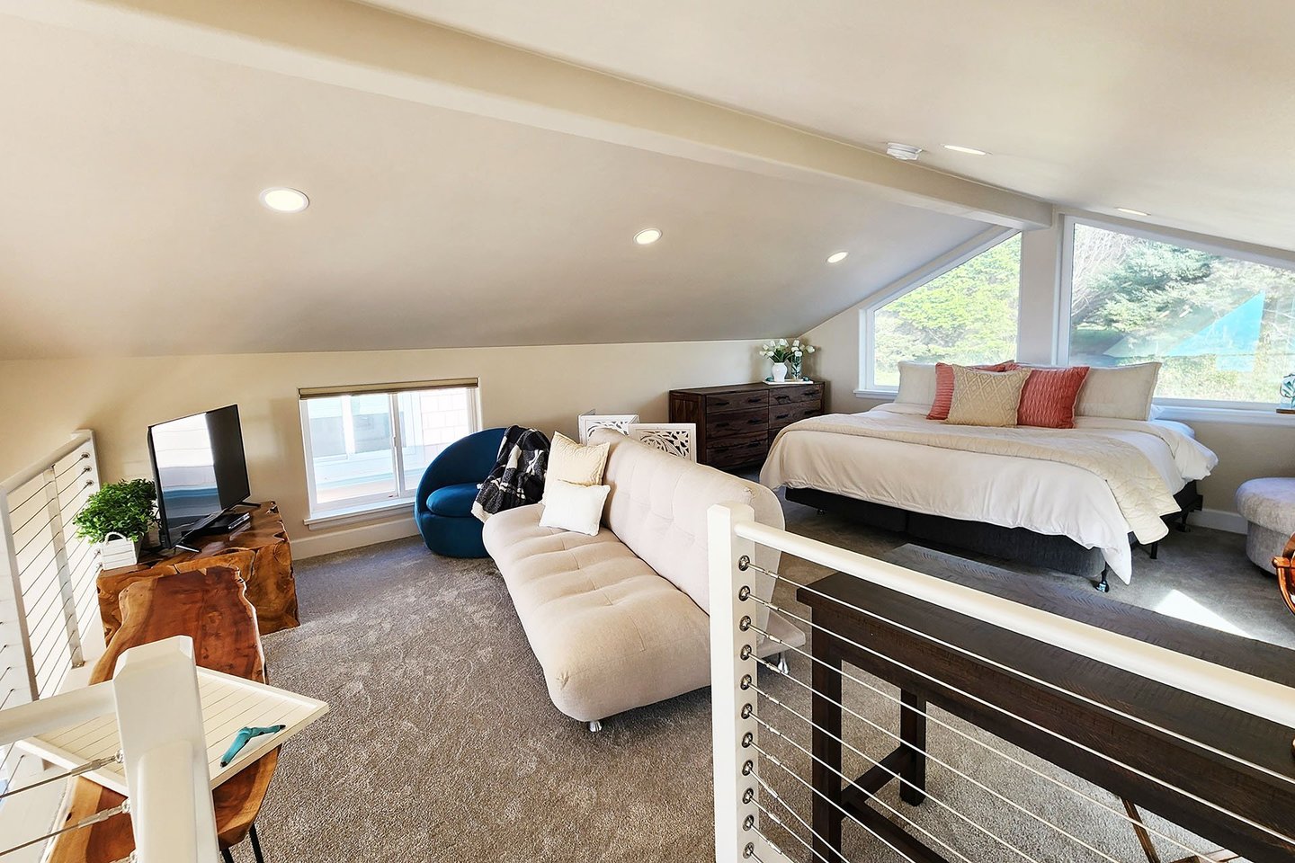 The loft has plenty of light and space!