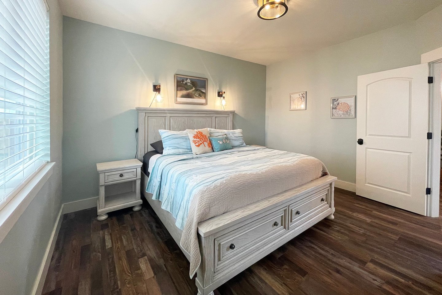 Cozy up in the King bed in this spacious bedroom.
