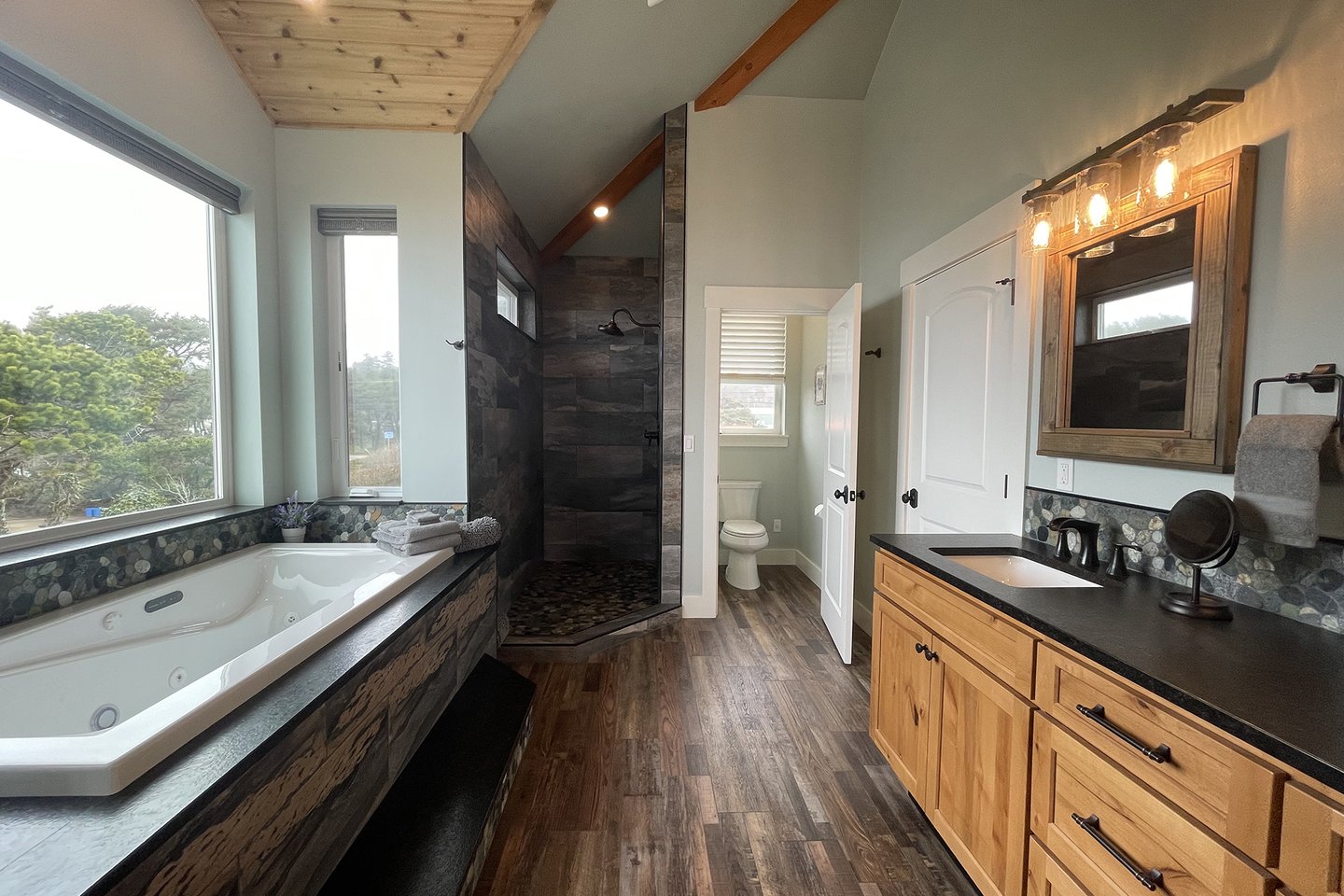 Walk in shower in this spacious ensuite.