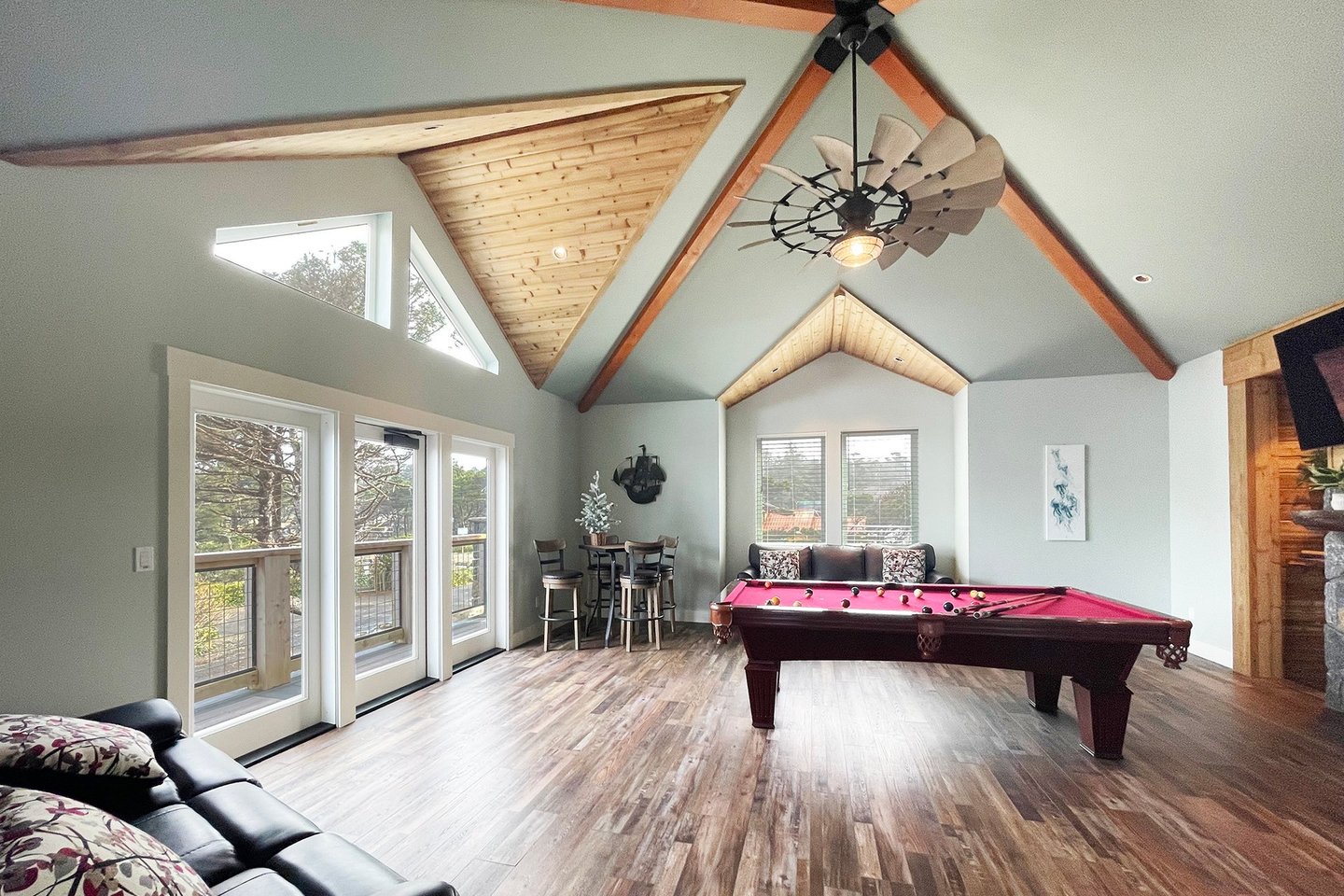 Fabulous game room with billiards table.