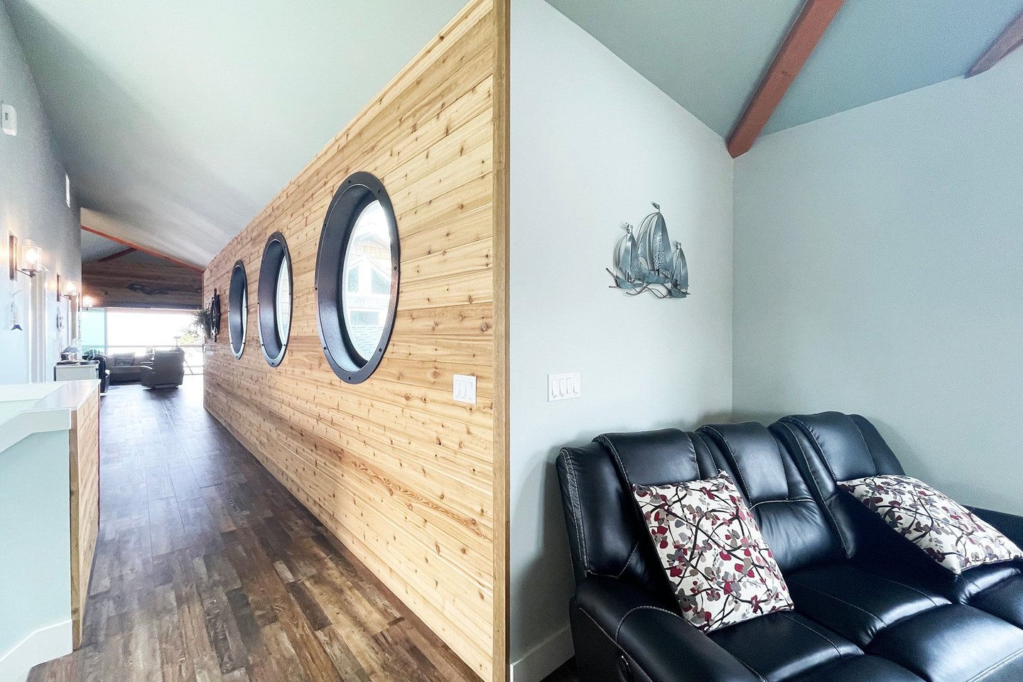 The hallway from the great room to the game room over the garage.