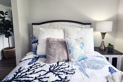 Cozy up in the comfy queen bed.