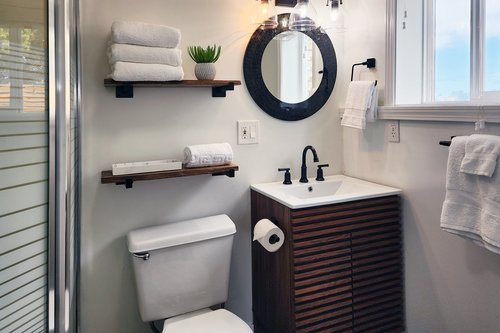 The ensuite to the primary bedroom is a full bath with shower.